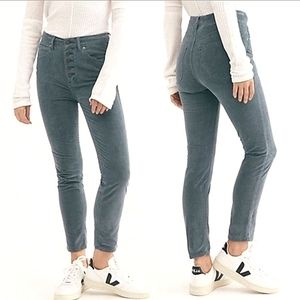 36) WE THE FREE 11" Rise Sz. 28 Corduroy Grey Pants 5 button fly